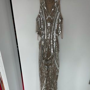 Parker black all sequin long dress